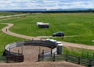 aerial view of Diamond P Ranch to show yellowstone national park horseback riding